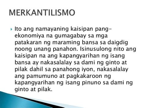 ano ang kahulugan ng merkantilismo